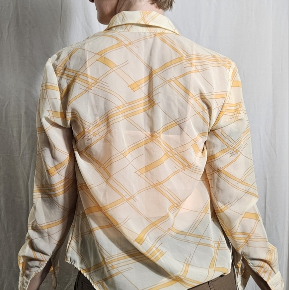 Retro Orange Sheer United Colors Of Benton Button Down - Picture 8 of 8